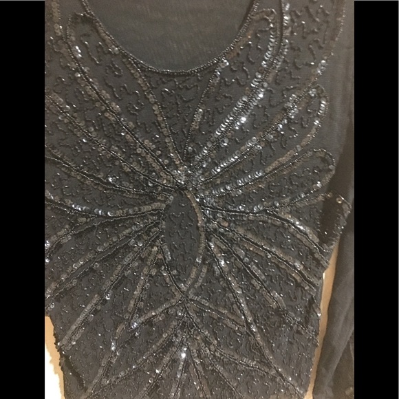 Handmade black soirée blouse from Egypt - Picture 2 of 8